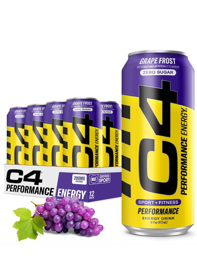 C4 Energy Drink Grape Frost Flavor 473ml pack of 12