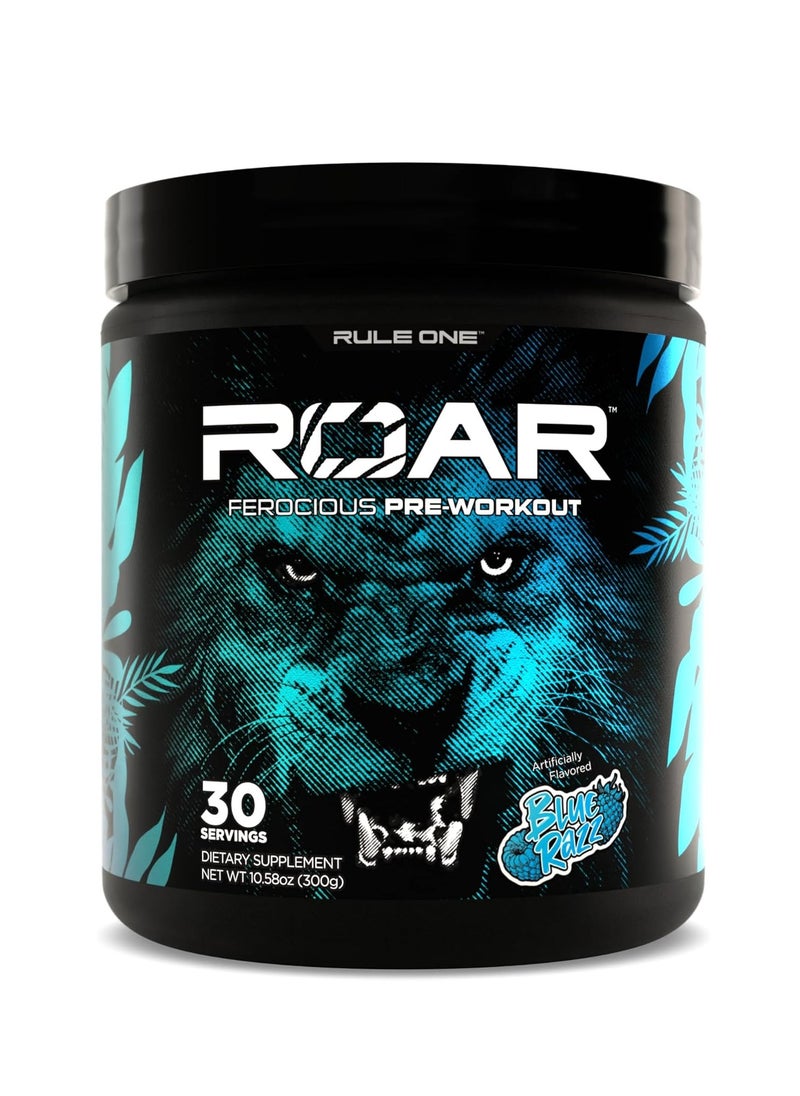 Rule One R1 ROAR Pre-Workout – Ferocious Energy Boost in Blue Razz Flavor