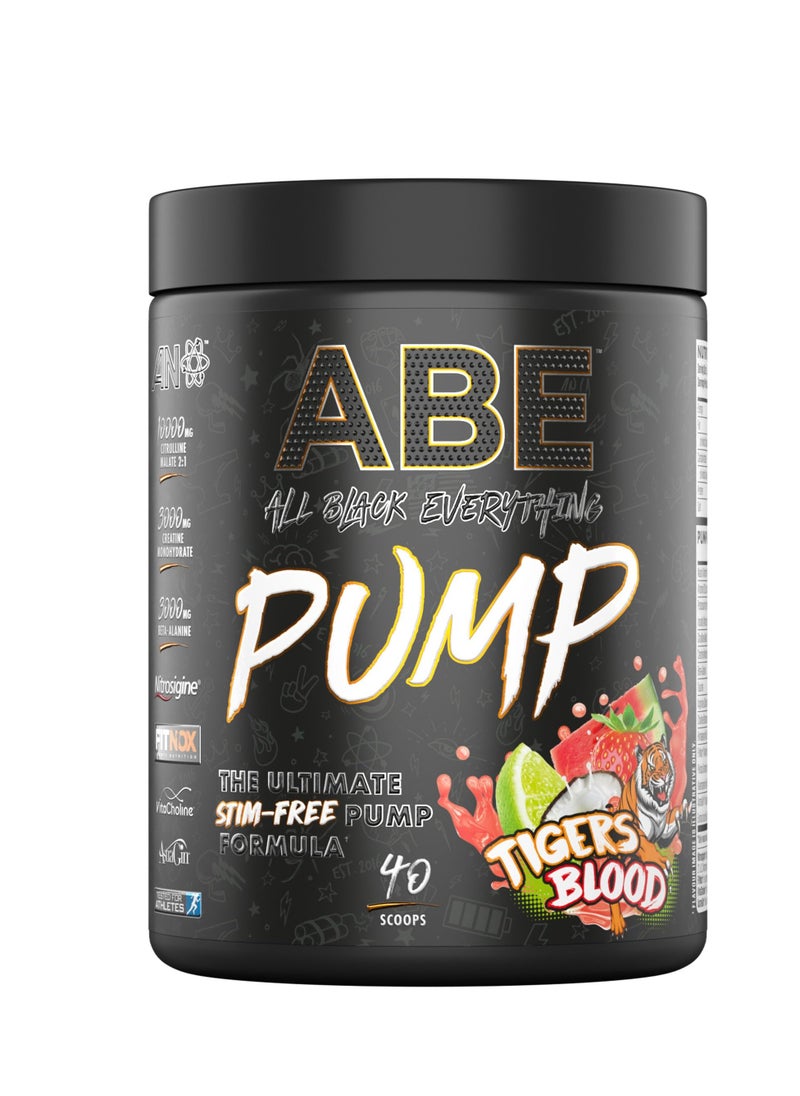 ABE All Black Everything Pump: Tiger’s Blood Flavor for Intense Workouts