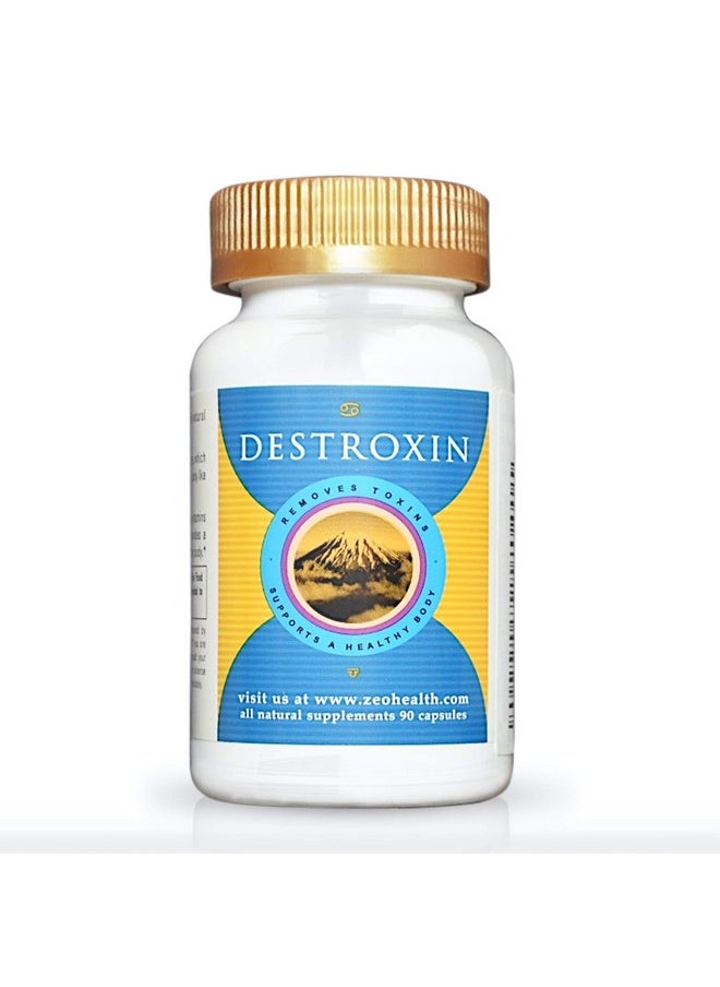 DESTROXIN | Zeolite Capsules with B-12 and Calcium (90 Count) | Naturally Supports Cellular Detox, Optimal Energy, & Upset Stomach Relief | Body Alkalinity & pH Increaser