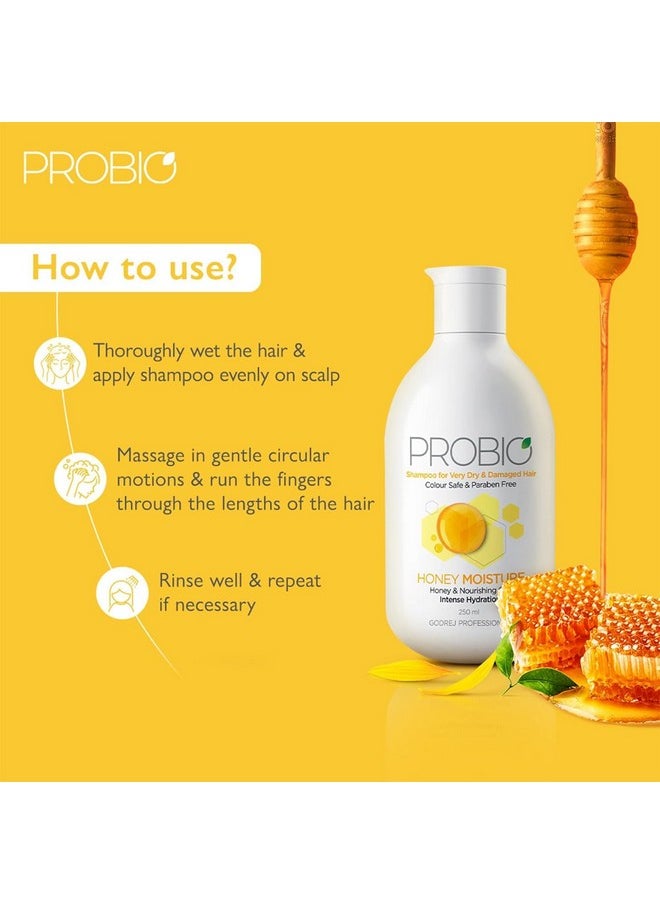 Godrej Professional Probio Honey Moisture Shampoo (250Ml) | For Dry & Damaged Hair | No Paraben | With Honey & Nourishing Oil