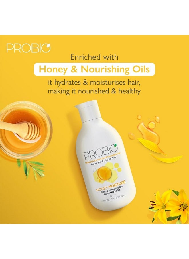 Godrej Professional Probio Honey Moisture Shampoo (250Ml) | For Dry & Damaged Hair | No Paraben | With Honey & Nourishing Oil