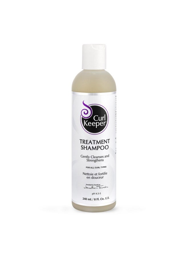 Curl Keeper Treatment Shampoo for Curly Hair, 8 Fl Oz - Daily Hair Shampoo Gently Cleanses & Strengthens All Curl Types - Rebuilds & Restores Damaged Hair - Water Based & Sulfate Free Shampoo