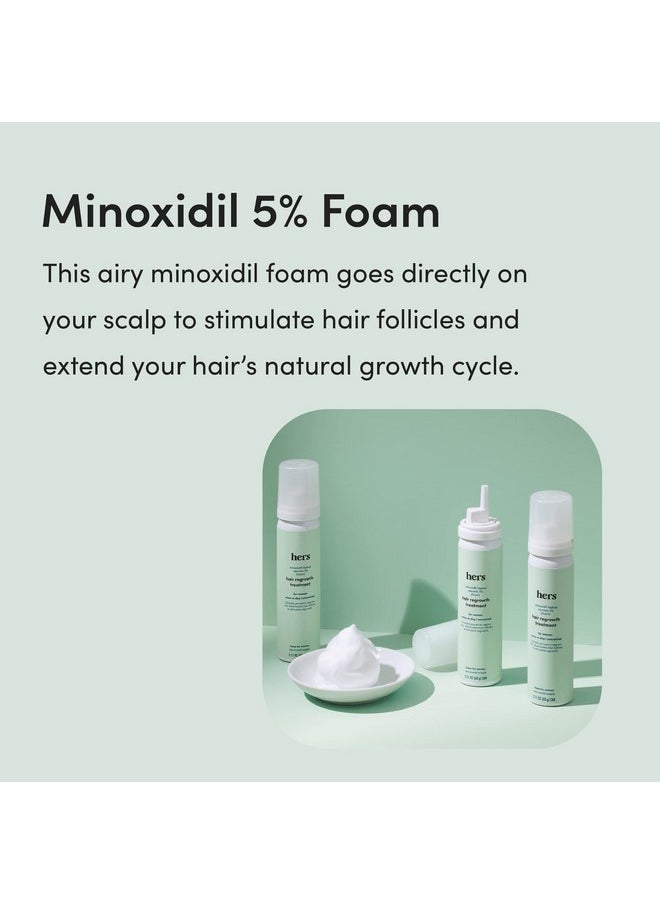 Hers Topical Minoxidil Foam, 5% - Extra Strength Hair Growth Treatment For Women - Clinically Proven To Reduce Hair Loss In 3-6 Months - Unscented, 3 Month Supply, 3 Pack