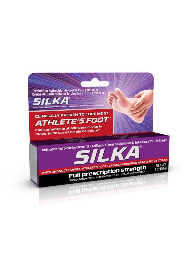 Silka Anti-Fungal Cream Twin Pack, Clinical Anti-Fungus Foot Treatment, Jock Itch & Ringworm Remedy, Maximum Strength, Fast-Acting Relief from Itching & Burning, 1 Oz, Pack of 2