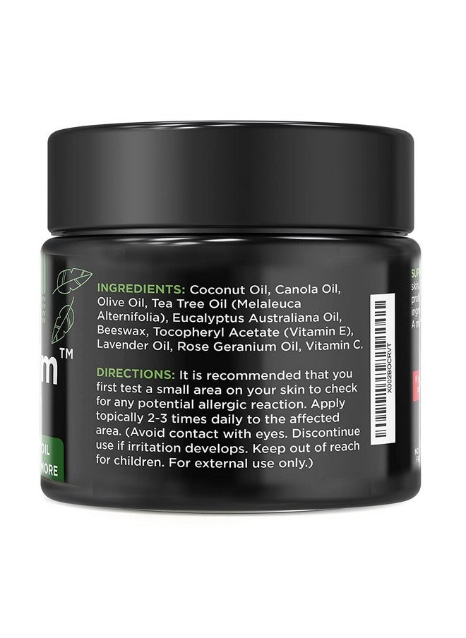 DAILY REMEDY Tea Tree Oil Extra Strength Super Balm - Athletes Foot Cream Combats Ringworm, Jock Itch, Nail Issues - Nourishes Cracked Itchy Skin on Body & Feet - Made in USA