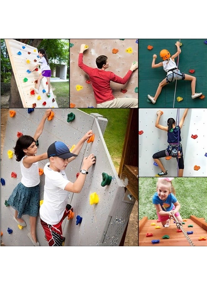 10 Pcs Rock Climbing Holds For Kids Set,Rock Climbing Holds,Climbing Wall,Climbing For Adult Indoor And Outdoor Play Accessories,With Mounting Hardware,Home Playground Climbing Wall Grip Kits