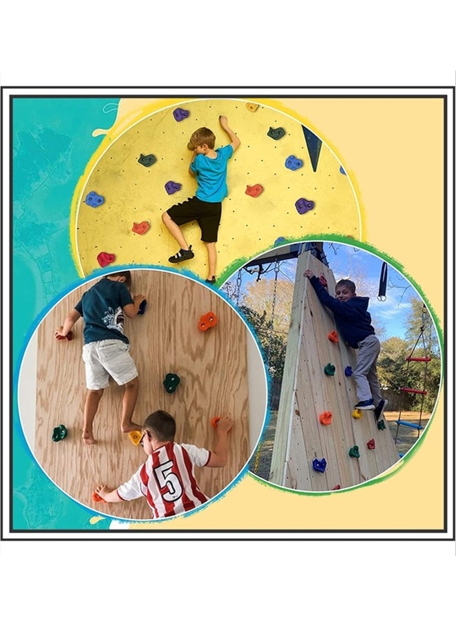 10 Pcs Rock Climbing Holds For Kids Set,Rock Climbing Holds,Climbing Wall,Climbing For Adult Indoor And Outdoor Play Accessories,With Mounting Hardware,Home Playground Climbing Wall Grip Kits