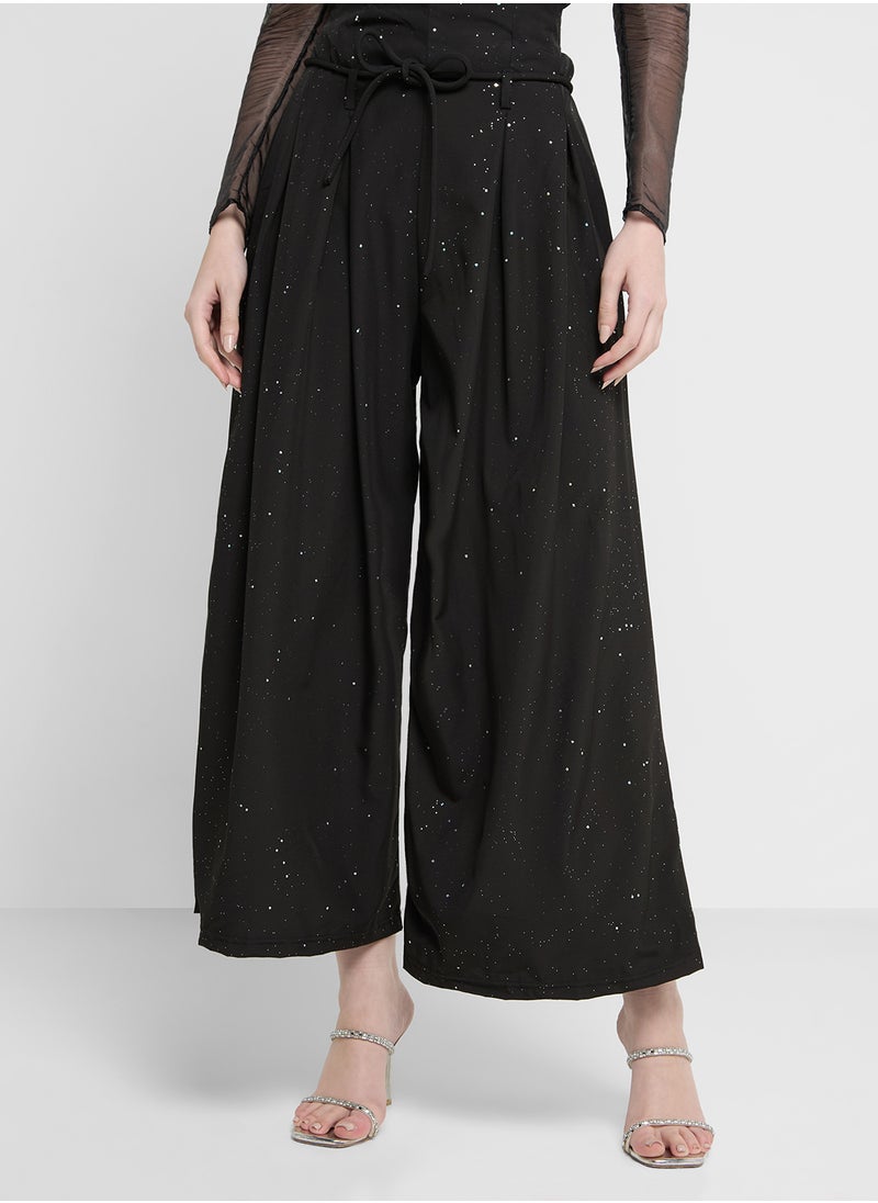 Front Pleat Wide Leg Pants