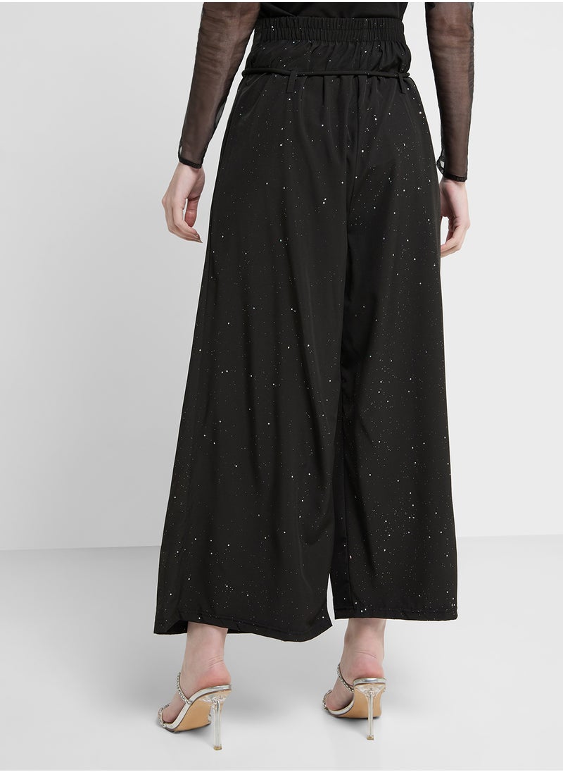 Front Pleat Wide Leg Pants