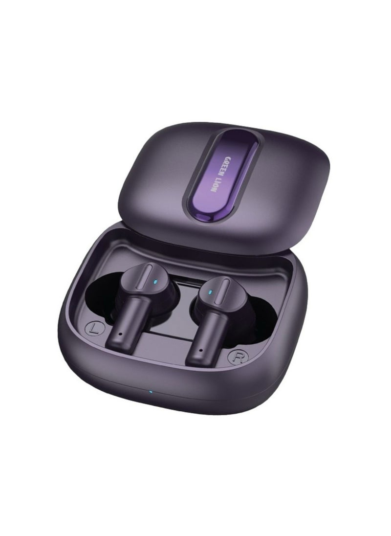 Harmonic True Wireless Earbuds|12 Mtr Transmission & ENC Noise Reduction | 4 Hours Playtime with Type C Charging Port - Purple