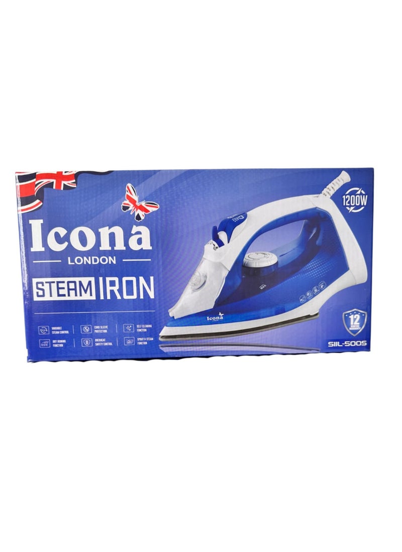 Icona Professional Industrial Steam Iron – Portable Economic High-Performance Steam Iron for Clothes, Lightweight Design, Versatile for Home and Travel Use