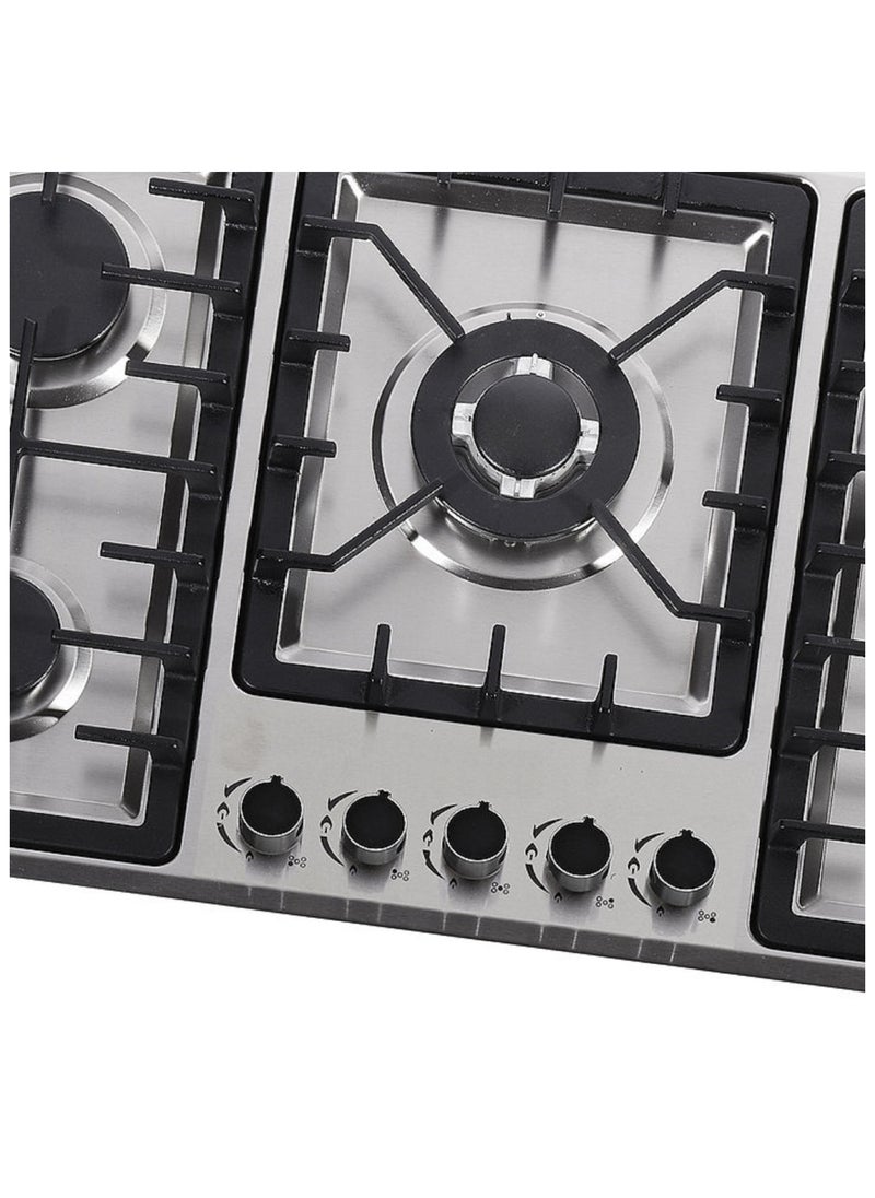 5 Burner Stainless Steel Gas Hob With FSD