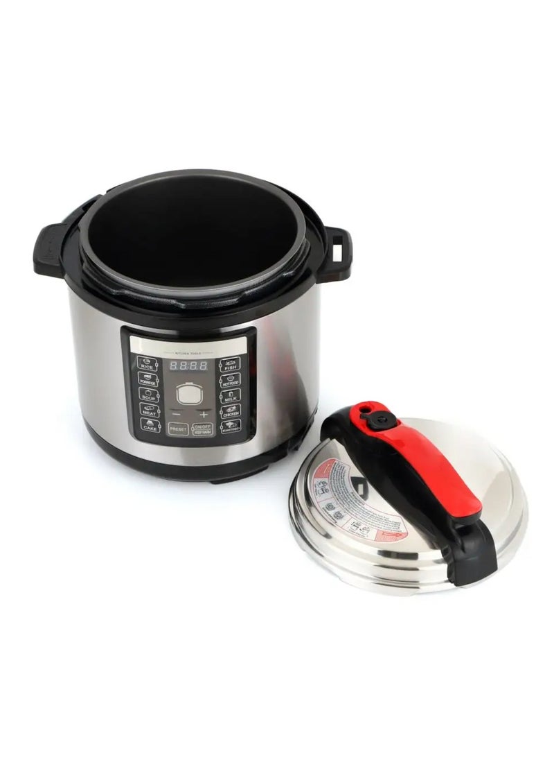 Electric Digital Pressure Cooker steamer , 6L capacity with 1000W Power, Multi-Function Cooking, Digital Timer Control, Non-Stick Inner Pot, Stainless Steel Body, One Touch Cooking, 24-Hours keep Warm 6 L 1000 W