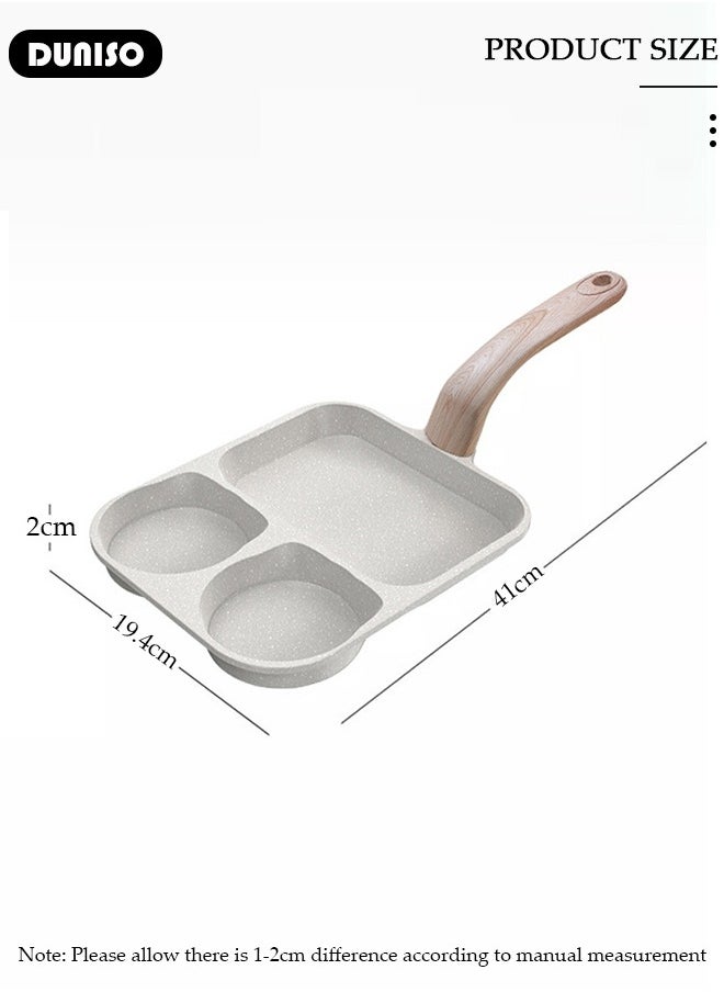 Egg Steak Frying Pan, 3 in 1 Nonstick Pancake Omelette Pan for Gas and Induction Stove,Ergonomic Handle Stain Resistant,Cookware Omelette Pan for Healthy Breakfast Cooking