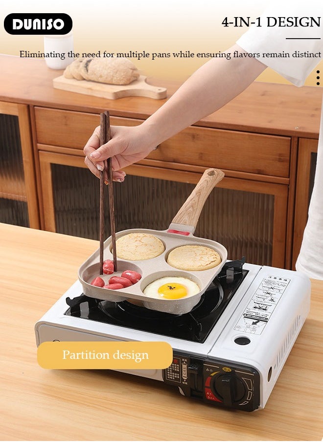 Nonstick Egg Frying Pan of 4 Cups, Healthy Breakfast Pan Saucepan Pancake Pan for Gas and Induction Stove Tops Cookware Omelette Pan Cooker Kitchen Tool Indoor Outdoor Camping