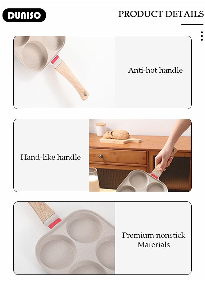 Nonstick Egg Frying Pan of 4 Cups, Healthy Breakfast Pan Saucepan Pancake Pan for Gas and Induction Stove Tops Cookware Omelette Pan Cooker Kitchen Tool Indoor Outdoor Camping