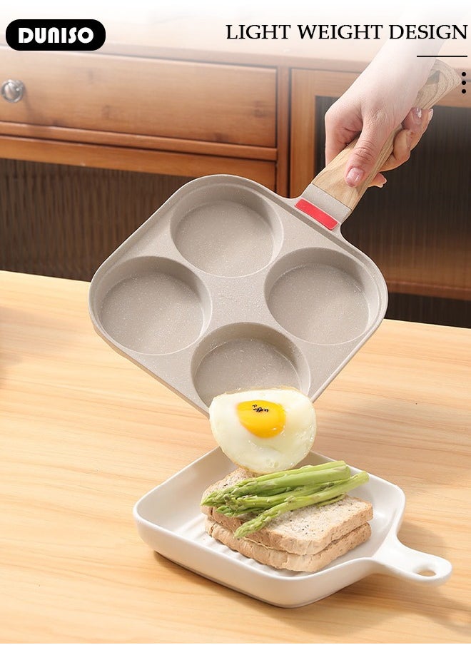 Nonstick Egg Frying Pan of 4 Cups, Healthy Breakfast Pan Saucepan Pancake Pan for Gas and Induction Stove Tops Cookware Omelette Pan Cooker Kitchen Tool Indoor Outdoor Camping