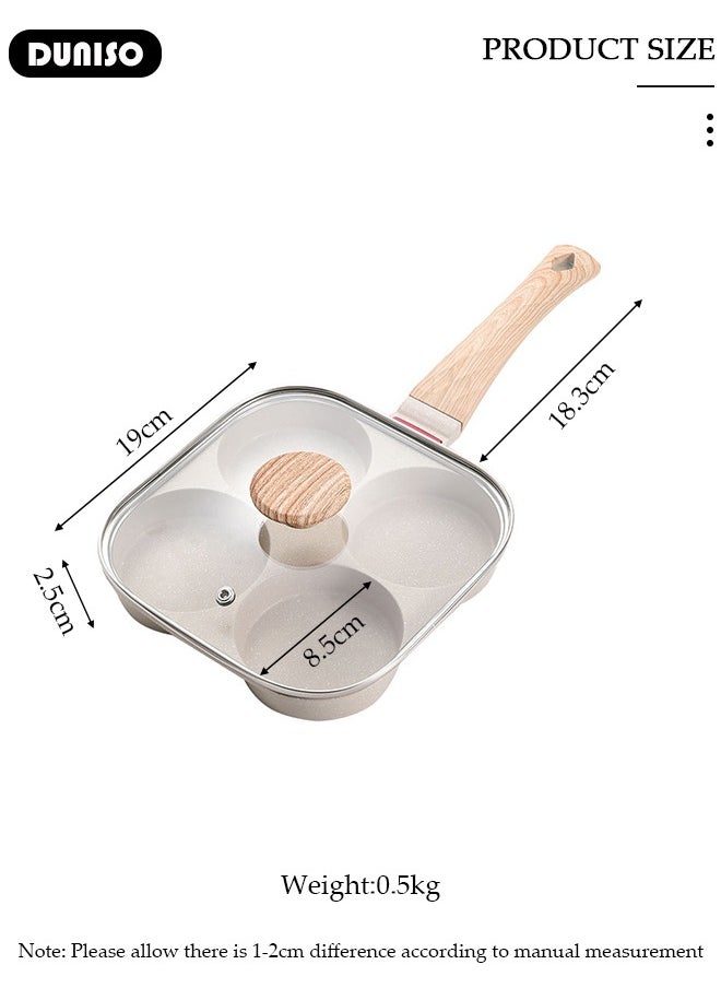 Nonstick Egg Frying Pan of 4 Cups, Healthy Breakfast Pan Saucepan Pancake Pan for Gas and Induction Stove Tops Cookware Omelette Pan Cooker Kitchen Tool Indoor Outdoor Camping