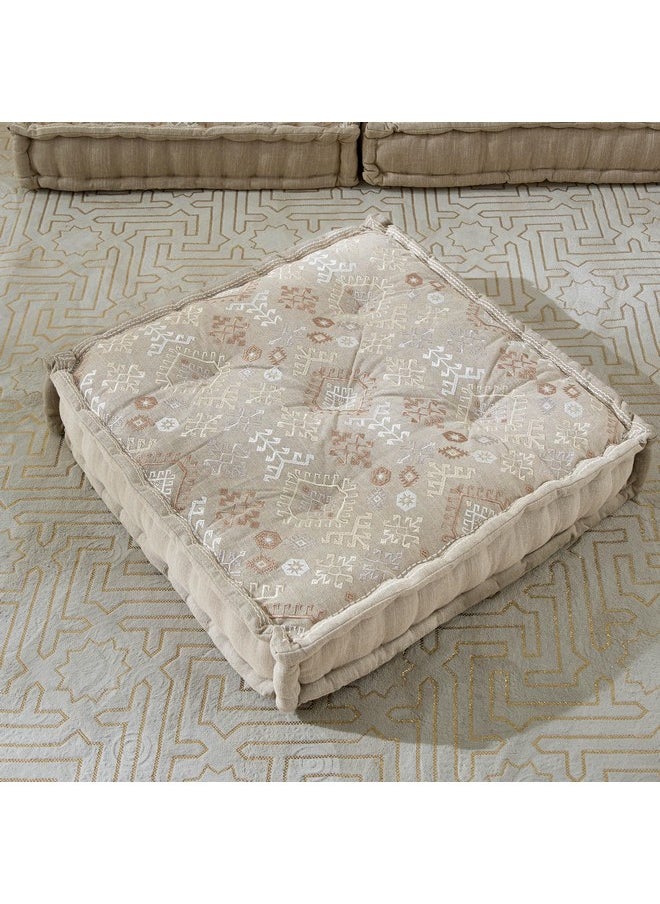 Mahrgan Fajr Paisley Embroidered Floor Cushion 60 X 60 X 12 Cm