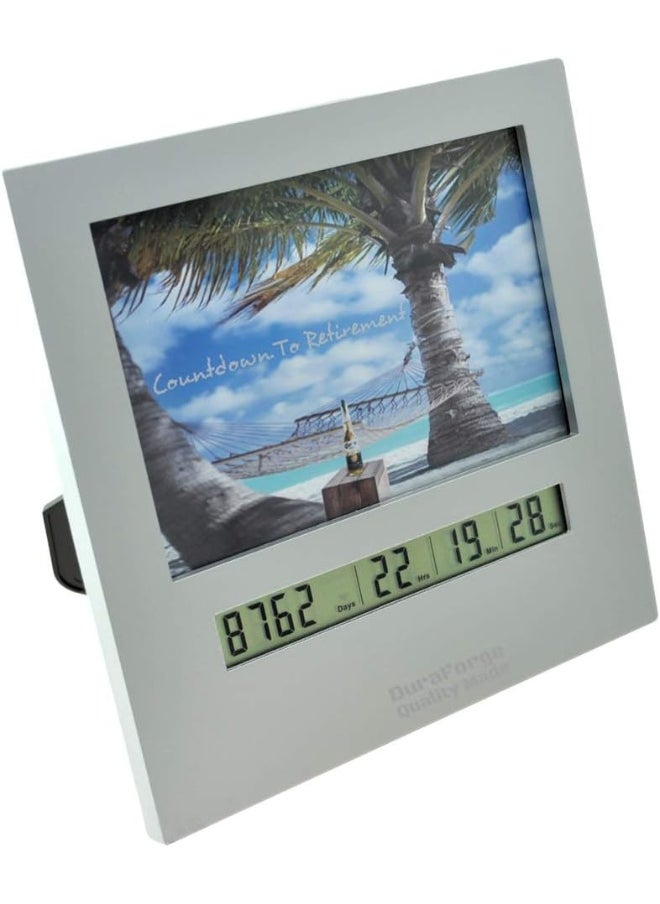 Days Until Retirement Countdown Clock with Large Display Digital Timer & a 4x6 Picture Frame