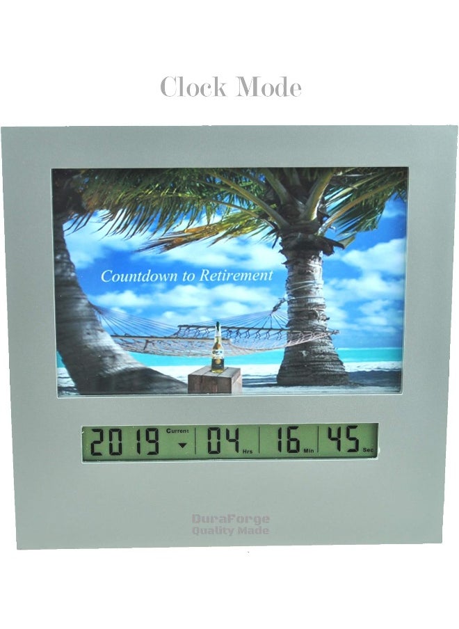 Days Until Retirement Countdown Clock with Large Display Digital Timer & a 4x6 Picture Frame