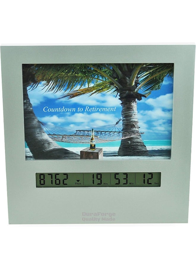 Days Until Retirement Countdown Clock with Large Display Digital Timer & a 4x6 Picture Frame