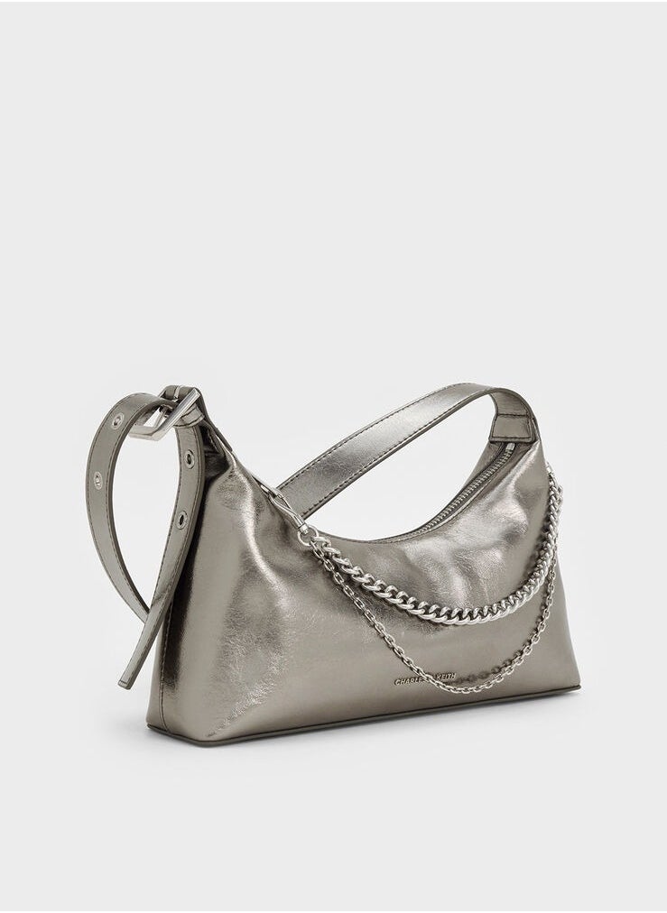 Atwood Chain Crinkle Hobo Bag