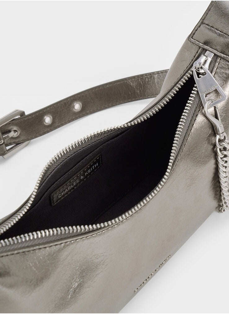 Atwood Chain Crinkle Hobo Bag