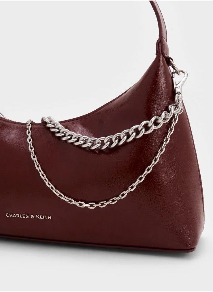 Atwood Chain Crinkle Hobo Bag