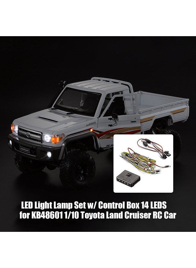 LED Light Lamp Set w/ Control Box 14 LEDS White Red Yellow for KB48601 1/10 Toyota Land Cruiser RC Car