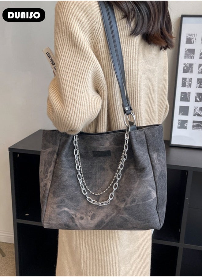 Women's Shoulder Tote Bag Canvas Handbag For Women Large Capacity Crossbody Bag Fashionable Travel Messenger Shoulder Bag For Ladies Girls College Students