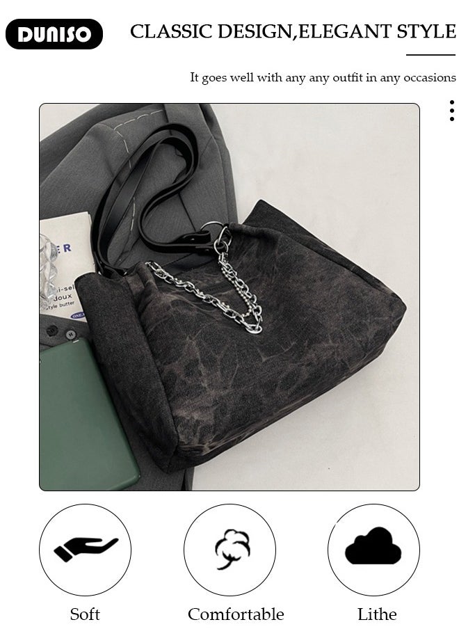 Women's Shoulder Tote Bag Canvas Handbag For Women Large Capacity Crossbody Bag Fashionable Travel Messenger Shoulder Bag For Ladies Girls College Students