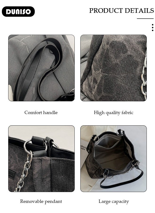 Women's Shoulder Tote Bag Canvas Handbag For Women Large Capacity Crossbody Bag Fashionable Travel Messenger Shoulder Bag For Ladies Girls College Students