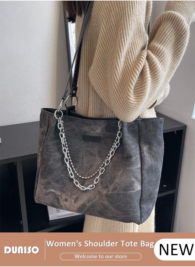 Women's Shoulder Tote Bag Canvas Handbag For Women Large Capacity Crossbody Bag Fashionable Travel Messenger Shoulder Bag For Ladies Girls College Students