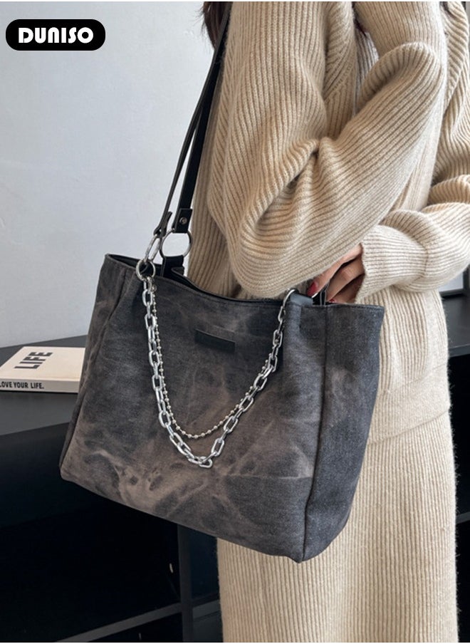Women's Shoulder Tote Bag Canvas Handbag For Women Large Capacity Crossbody Bag Fashionable Travel Messenger Shoulder Bag For Ladies Girls College Students