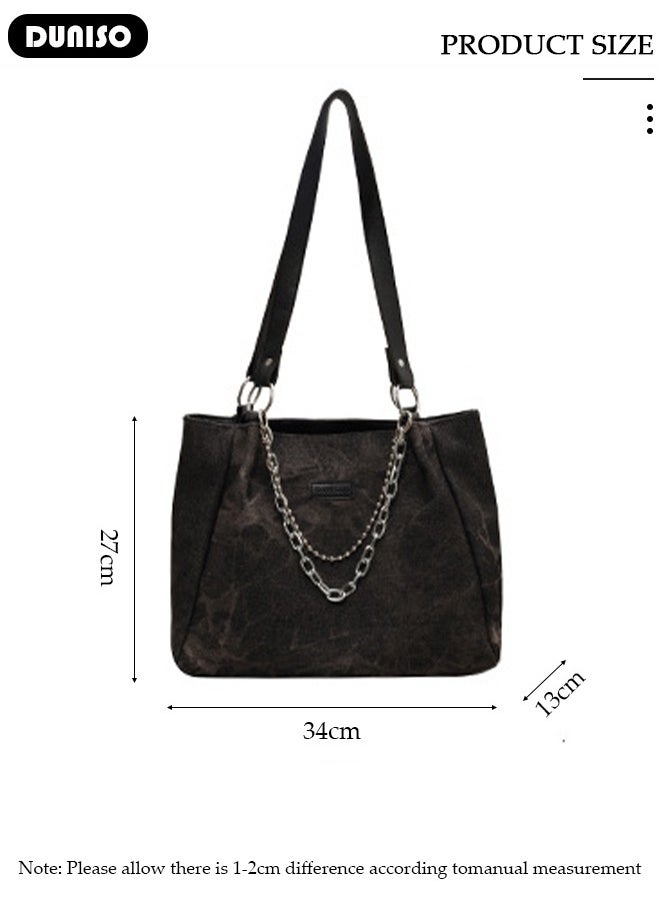 Women's Shoulder Tote Bag Canvas Handbag For Women Large Capacity Crossbody Bag Fashionable Travel Messenger Shoulder Bag For Ladies Girls College Students
