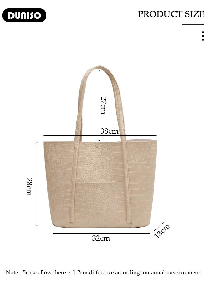 Women's Shoulder Tote Bag Faux Leather Handbag for Women Large Capacity Messenger Fashionable Travel Shoulder Bag for Ladies Girls College Students