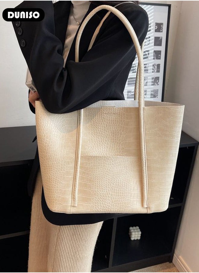 Women's Shoulder Tote Bag Faux Leather Handbag for Women Large Capacity Messenger Fashionable Travel Shoulder Bag for Ladies Girls College Students