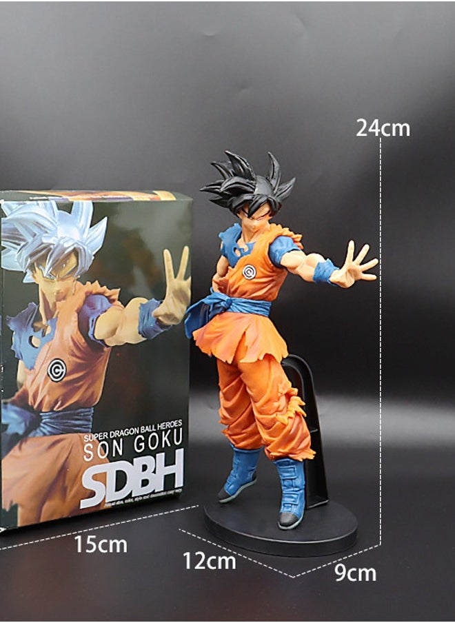 Dragon Ball Black Hair Goku Action Figure Decorative Resin Sculpture Home Decor Statue, Art Figurine Home Ornament Decoration for Office, Living Room, Bedroom, Book Shelf, TV Cabinet, Desktop