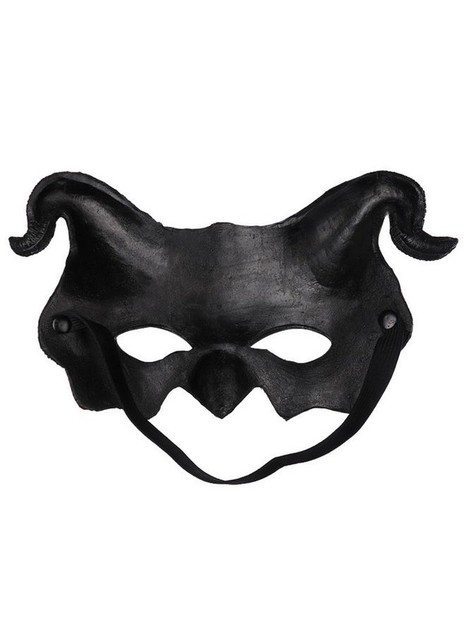 Devil Horn Mask Demon Horn Mask Horror Half Face Mask Scary Horns Ghost Mask Cover For Halloween Party Masquerade Cosplay Costume Props (Red)