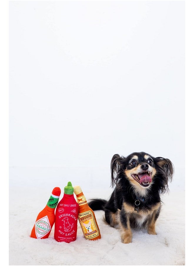Hot Sauce Dog Toys, Set Of 3, Hot Sauce Toy Set For Dogs, Must Have Toys For Pet Owners, Plush Chew Toys Set Of 3