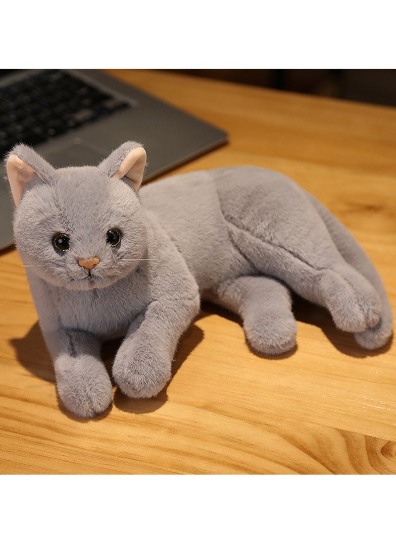 31 CM Simulation Cat Plush Toy Soft Stuffed Cute Animal Doll For Girls And Boys All Ages Gift（Style 2）