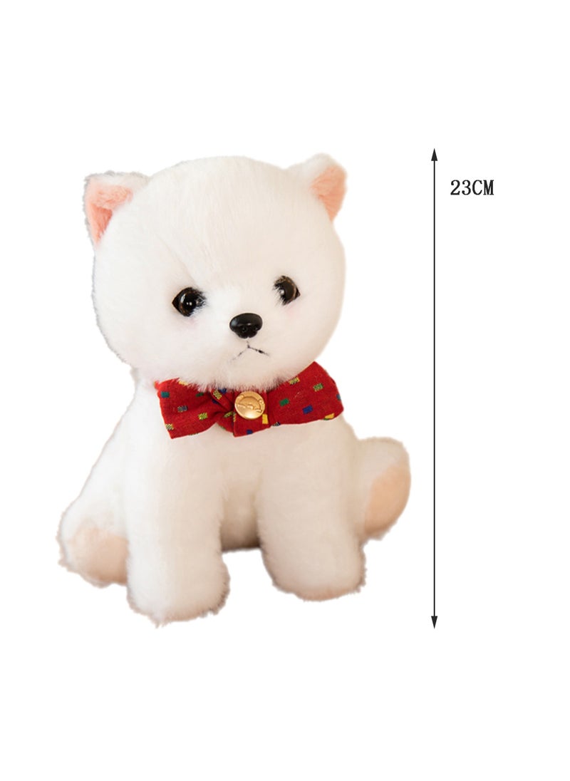 23 CM Simulation Pomeranian Plush Toy Soft Stuffed Cute Animal Doll For Girls And Boys All Ages Gift（Style 1）