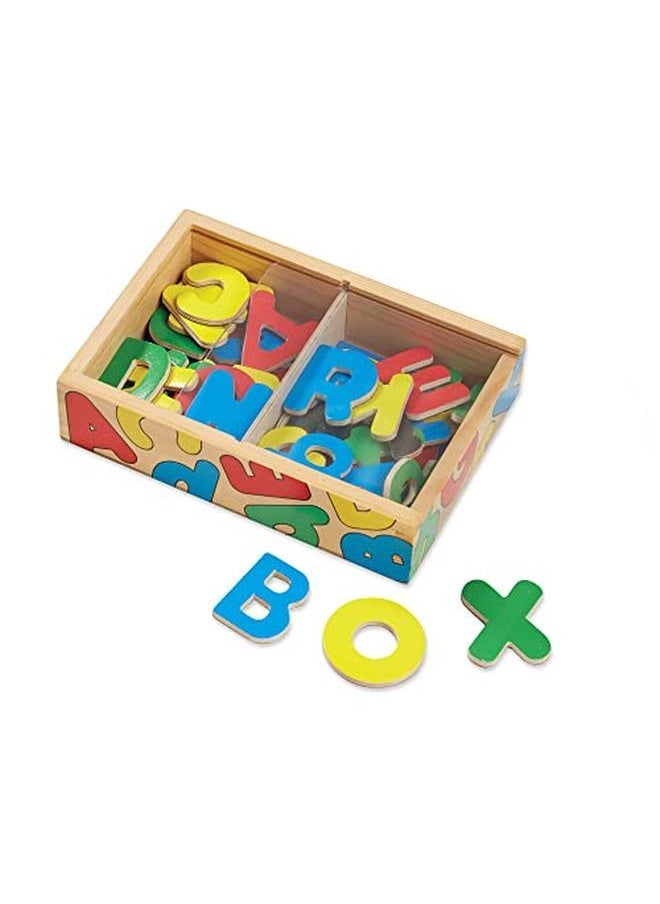 52 Wooden Alphabet Magnets In A Box Uppercase And Lowercase Letters