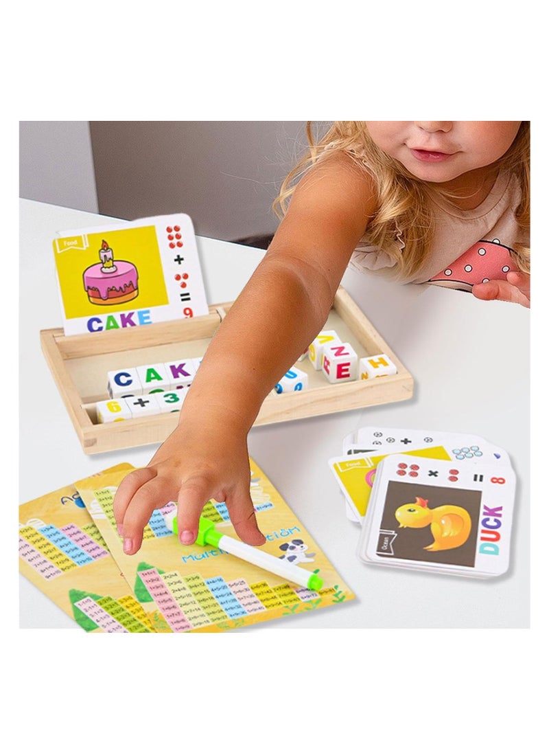 Matching Game, Spelling Games, Letter Number Matching Games, Preschool Educational, Matching Puzzle, Wooden Blocks Spelling Game, Montessori Puzzle Gift, Words Learning Educational