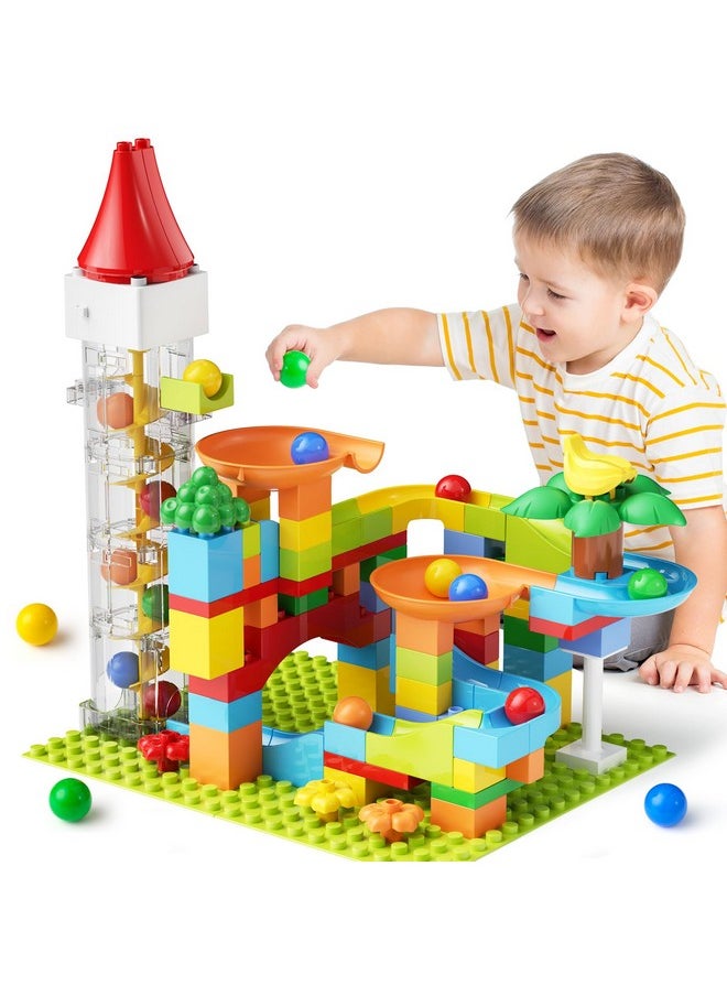 Marble Run Toy Motorized Elevator Marble Maze Kit With Perpetual Motion Machine, Building Block Educational Construction Game Playset Stem Learning Hand Eye Coordination Training Unlimited Diy