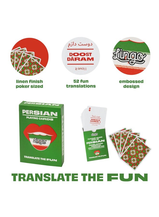 An Lingo Playing Cards | Travel Flashcards | Learn Persian Vocabulary In A Fun & Easy Way | 52 Essential Translations