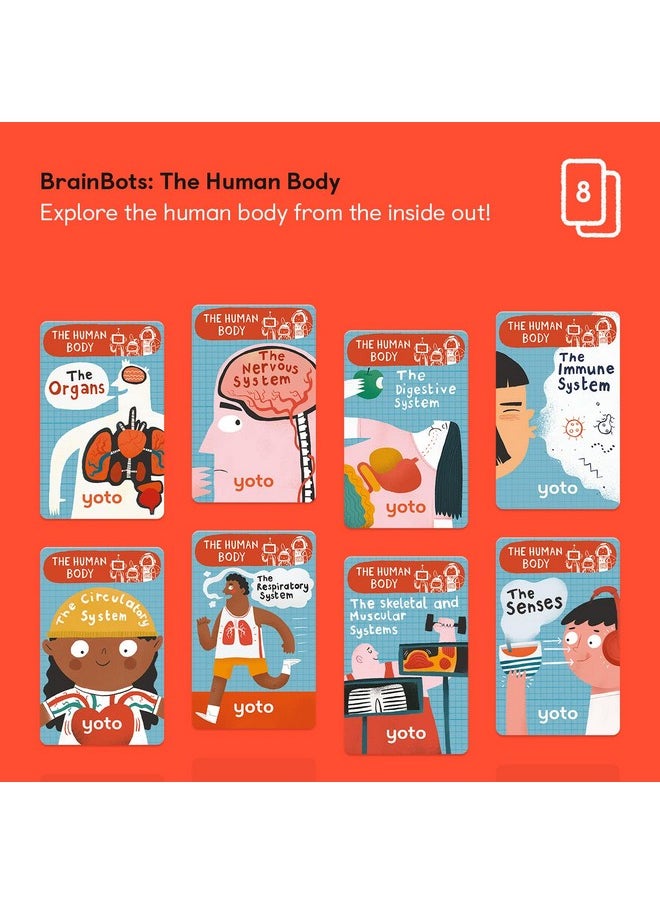 Brainbots: The Human Body - 8 Kids Audio Cards For Use With Player & Mini All-In-1 Audio Player, Educational Screen-Free Listening With Fun Stories For Learning & Interactive Quizzes, Ages 6+