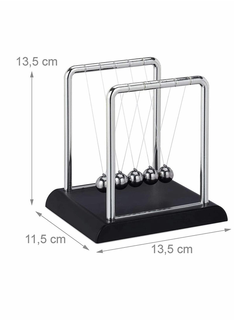 Classic Newton Cradle Balance Balls Wooden Base Newton's Cradle Balance Balls Adults Physics Science Steel Pendulum Ornaments Educational Toy Gift for Home Office Desk